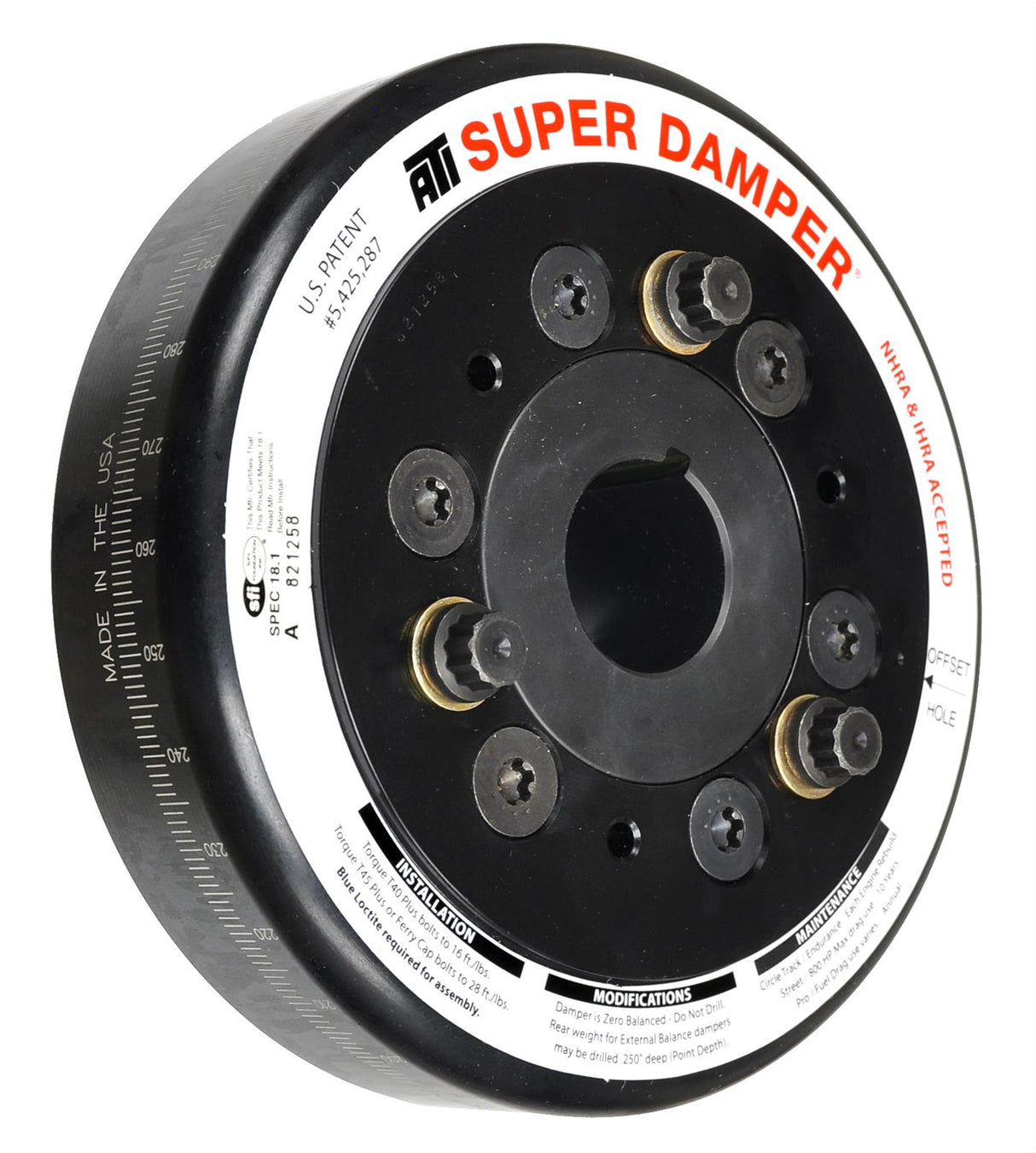 ATI Super Damper Harmonic Damper - SB Chevy - 6.325" Diameter - Aluminum/Steel - Internal Balance - Internal Balance