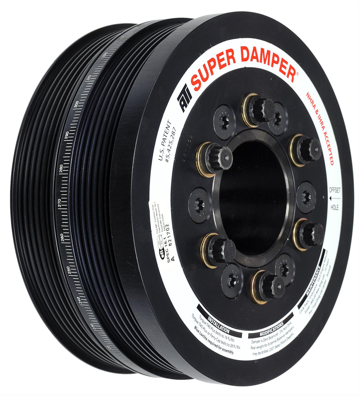 ATI Serpentine SFI 18.1 Super Damper - 6.780 in OD - Black - Internal Balance - Ford Coyote