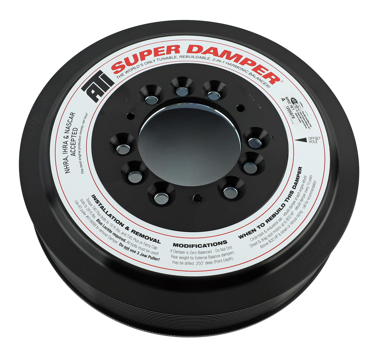 ATI Super Damper Harmonic Balancer - 8.530" OD - SFI 18.1 - Aluminum - Black - GM LS-Series