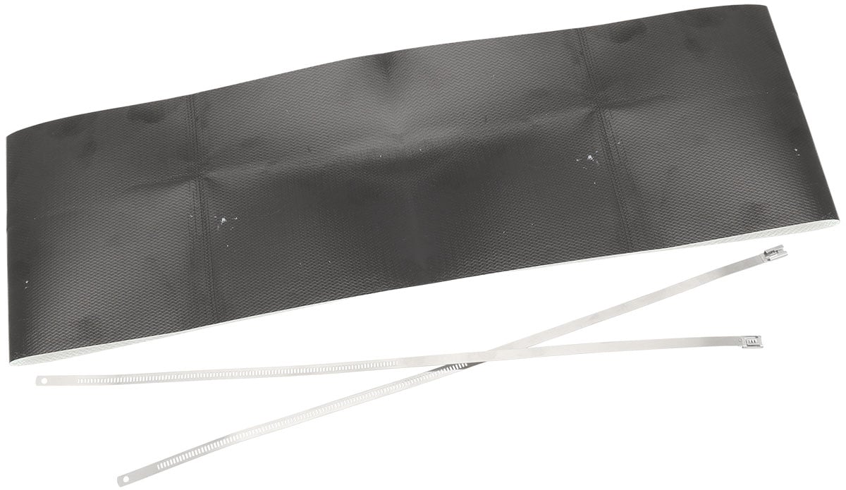 Aeroflow Starter Motor Heat Shield - Black Finish Flexible aluminised surface reflects up to 1100°C radiant heat (AF91-6010BLK) AF91-6010BLK
