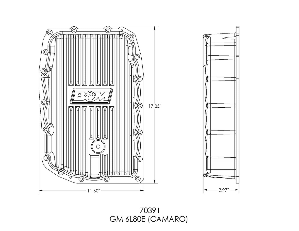 B&M Hi-Tek Deep Transmission Pan - Aluminum - 70391
