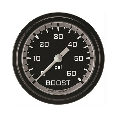 Classic Instruments Autocross Gray 2 5/8" Boost Gauge, 60 psi - AX343GBLF