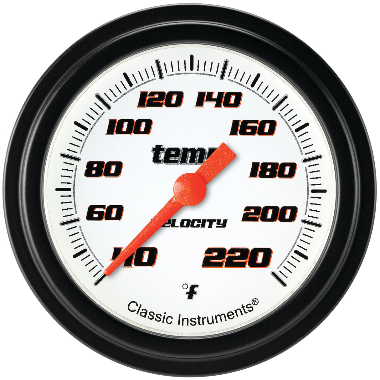 Classic Instruments Velocity White 2-5/8" Stock Eliminator Tempature Gauge - VS329WBLF
