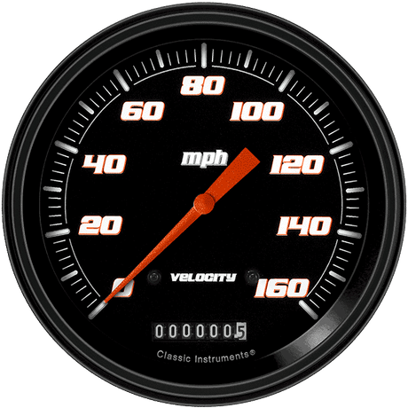 Classic Instruments Velocity Black 4 5/8" Speedometer - VS56BBLF