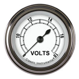 Classic Instruments Classic White 2-1/8" Volt Gauge - CW130SLF
