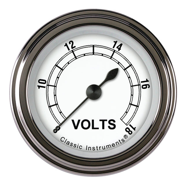 Classic Instruments Classic White 2-1/8" Volt Gauge - CW130SLF