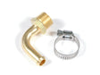 Mr Gasket Fuel Line Fitting - 3/8 Inch NPT to 3/8 Inch Hose Barb - 90° - Brass - 2966