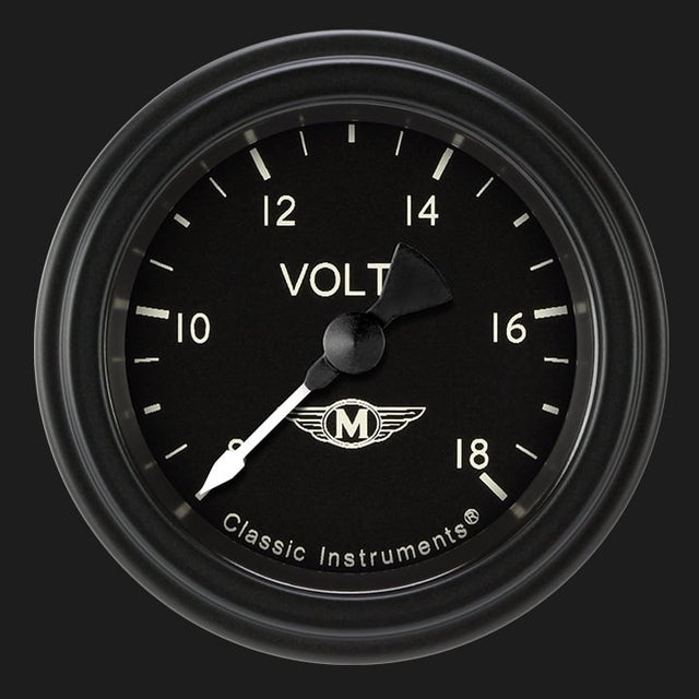 Classic Instruments Moal Bomber 2 1/8" Voltage Gauge - MA130BLF