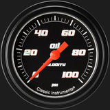 Classic Instruments Velocity Black 2 5/8" Oil Pressure Gauge - VS381BBLF