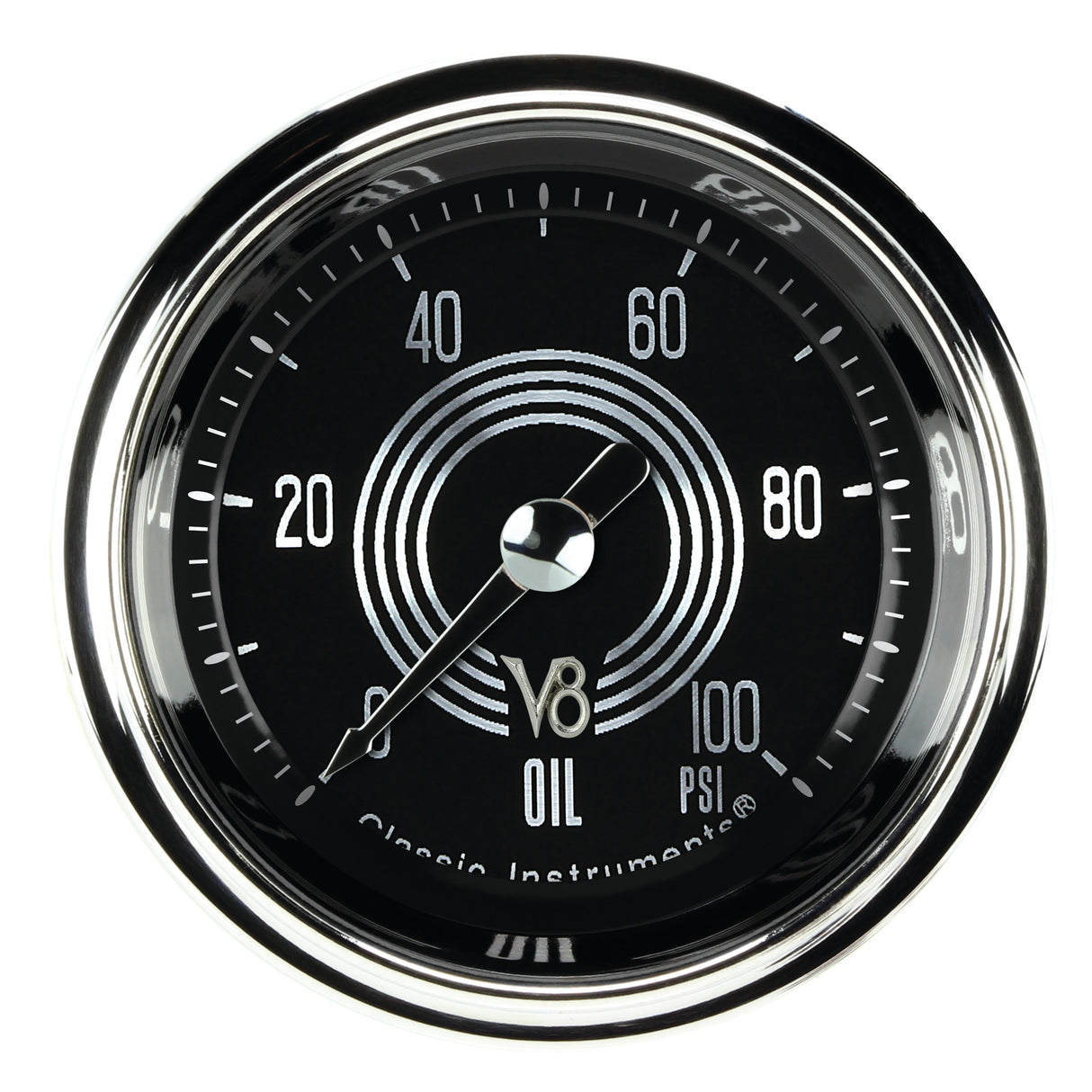Classic Instruments V8 Speedster 2-1/8" Oil Pressure Gauge - V8SR181SHC