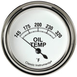 Classic Instruments Classic White 2-5/8" Oil Temperature Gauge - CW228SLF