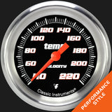 Classic Instruments Velocity Black 2 5/8" Stock Eliminator Temp. Gauge - VS329BAPF