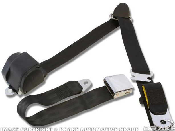 Scott Drake 3-Point Retractable Seat Belt-Black - SB-3P-BK