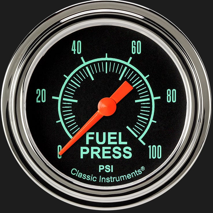 Classic Instruments G/Stock 2 5/8" Fuel Pressure Gauge, 100 psi - GS346SLF