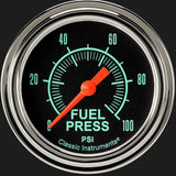 Classic Instruments G/Stock 2 5/8" Fuel Pressure Gauge, 100 psi - GS346SLF