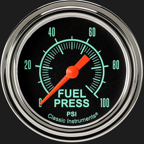 Classic Instruments G/Stock 2 5/8" Fuel Pressure Gauge, 100 psi - GS346SLF