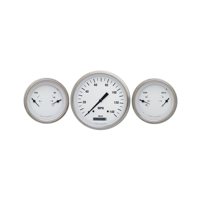 Classic Instruments White Hot Three Gauge Set - WH64SLF