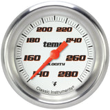 Classic Instruments Velocity White 2-5/8" Full Sweep Water Temp Gauge - VS326WAPF-08