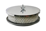 Mr Gasket Air Cleaner - 6-1/2 Inch Diameter, 2 Inch Tall - Chrome - 1486