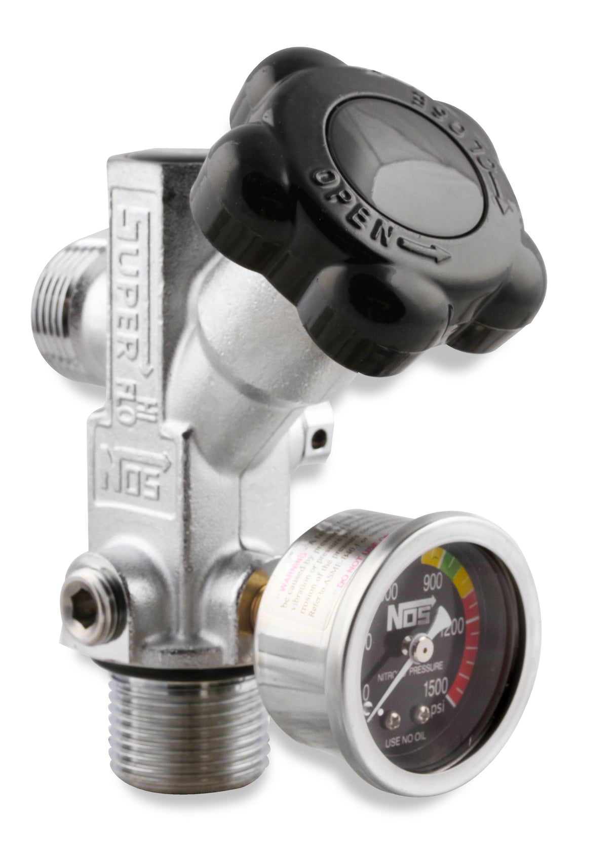 NOS Super Hi-Flo Bottle Valve with Black Face Gauge - 16137BNOS