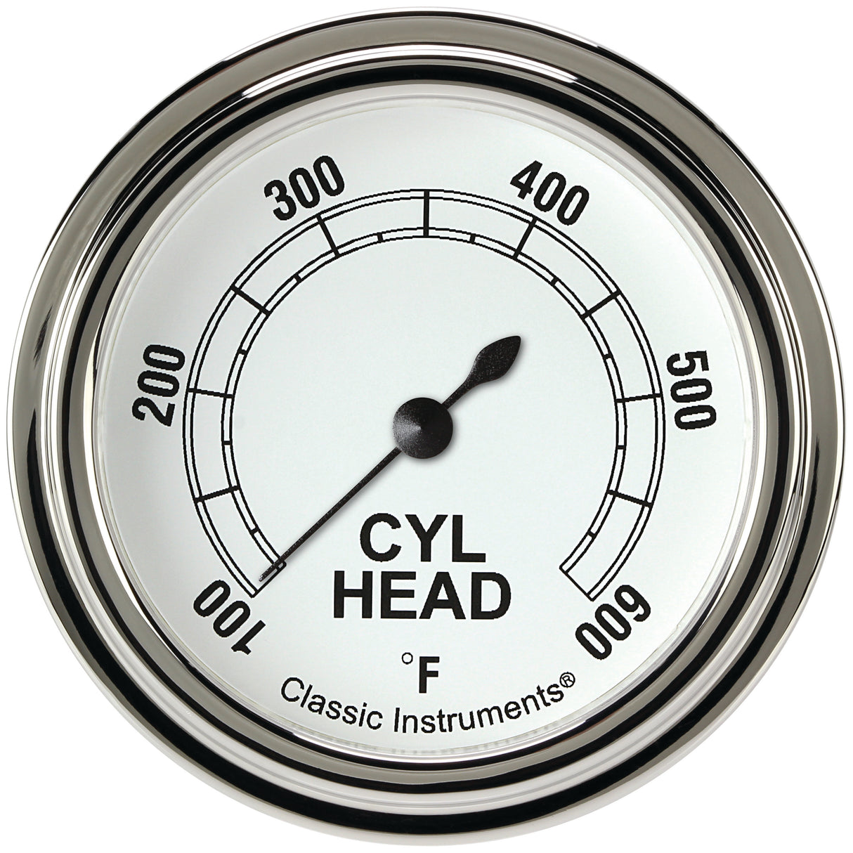 Classic Instruments Classic White 2-5/8" Cylinder Head Tempature Gauge - CW397SLF