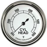 Classic Instruments Classic White 2-5/8" Cylinder Head Tempature Gauge - CW397SLF