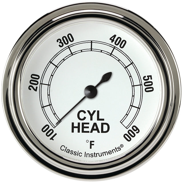 Classic Instruments Classic White 2-5/8" Cylinder Head Tempature Gauge - CW397SLF