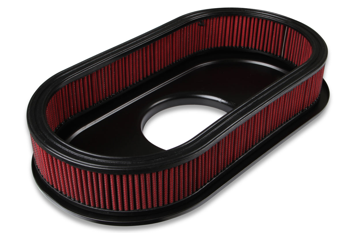 Holley 120-404 Vintage Series Oval Air Cleaner - Gloss Red Machined