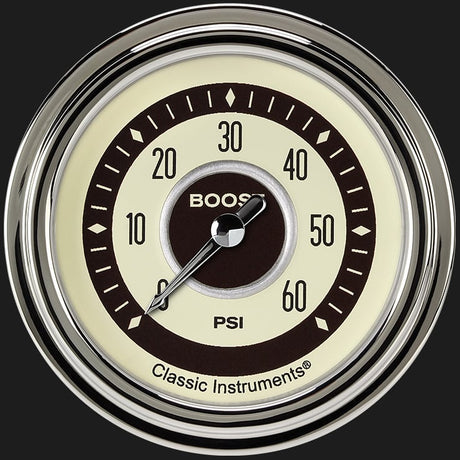 Classic Instruments Nostalgia VT 2 5/8" Boost Gauge, 60 psi - NT343SLC