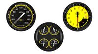 Classic Instruments AutoCross Yellow Three Gauge Set - AX53YBLF