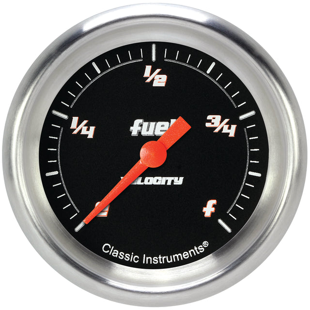 Classic Instruments Velocity Black 2-5/8" Fuel Level Gauge - VS309BAPF