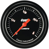 Classic Instruments Velocity Black 2-5/8" Fuel Level Gauge - VS309BBLF