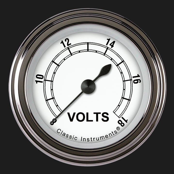 Classic Instruments Classic White 2 1/8" Voltage Gauge - CW130SLF