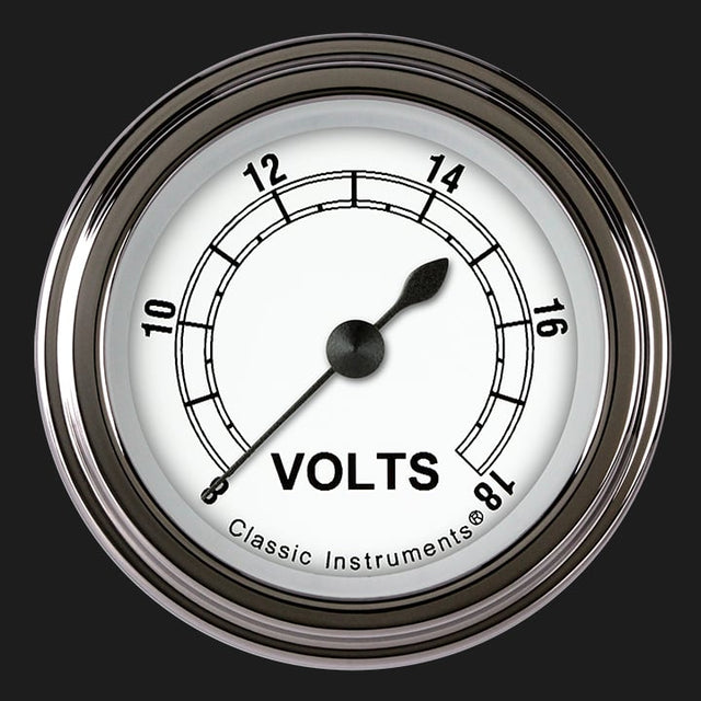 Classic Instruments Classic White 2 1/8" Voltage Gauge - CW130SLF