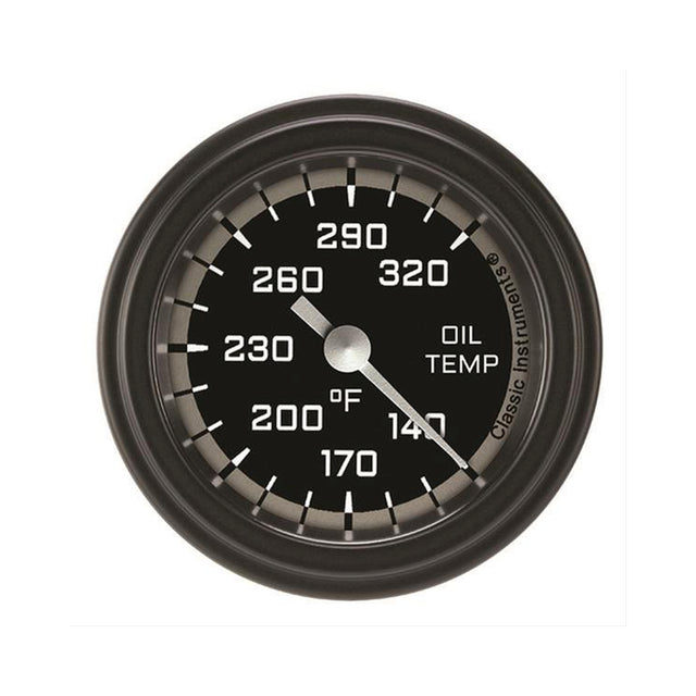 Classic Instruments Autocross Gray 2 1/8" Oil Temperature Gauge - AX128GBLF