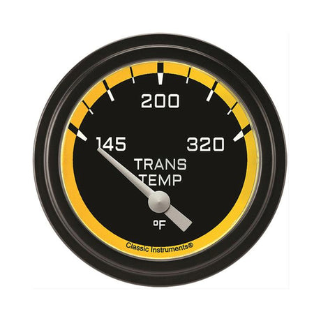 Classic Instruments Autocross Yellow 2 5/8" Transmission Temperature Gauge - AX227YBLF