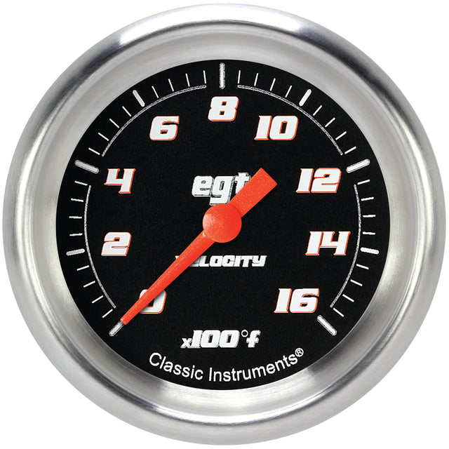 Classic Instruments Velocity Black 2-5/8" Exhaust Gas Tempature Gauge - VS398BAPF