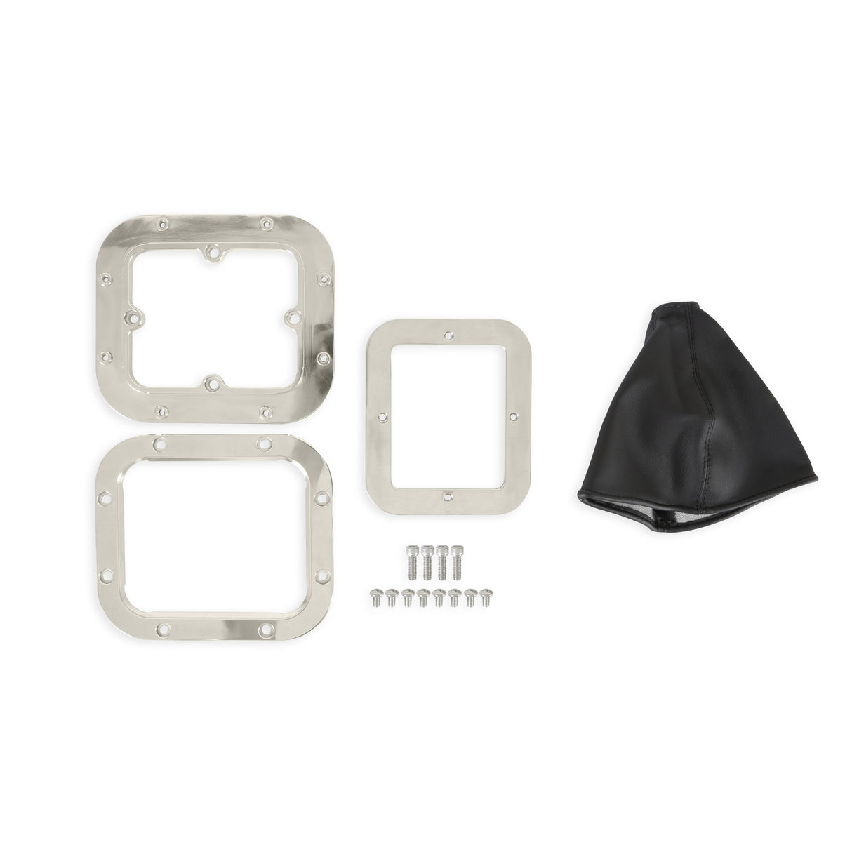 Hurst Billet Shifter Boot and Bezel - Rectangular - Polished Finish - 115000HST