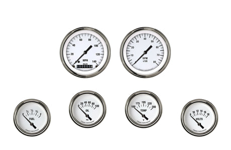 Classic Instruments White Hot Six Gauge Set 201 - WH201SLF