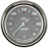 Classic Instruments Silver Gray 2-5/8" Oil Temperature Gauge - SG328SLF