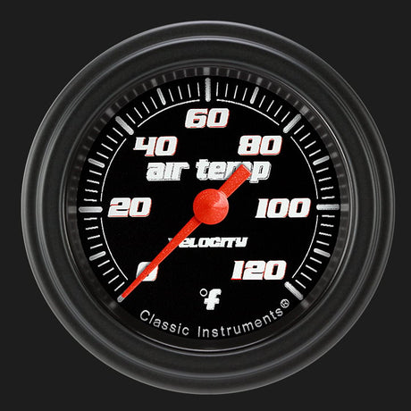 Classic Instruments Velocity Black 2 1/8" Outside Air Temp. Gauge - VS199BBLF