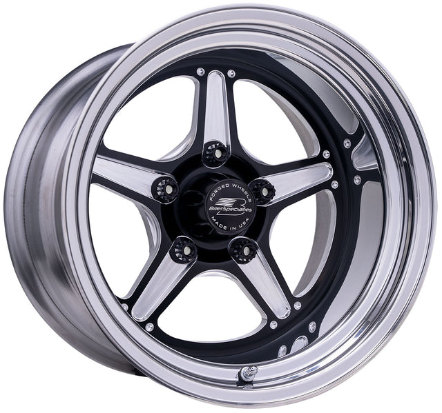 Billet Specialties Street Lite 15" x 6", Black Center/Polished Outer - BSBRS23560L6535 BSBRS23560L6535