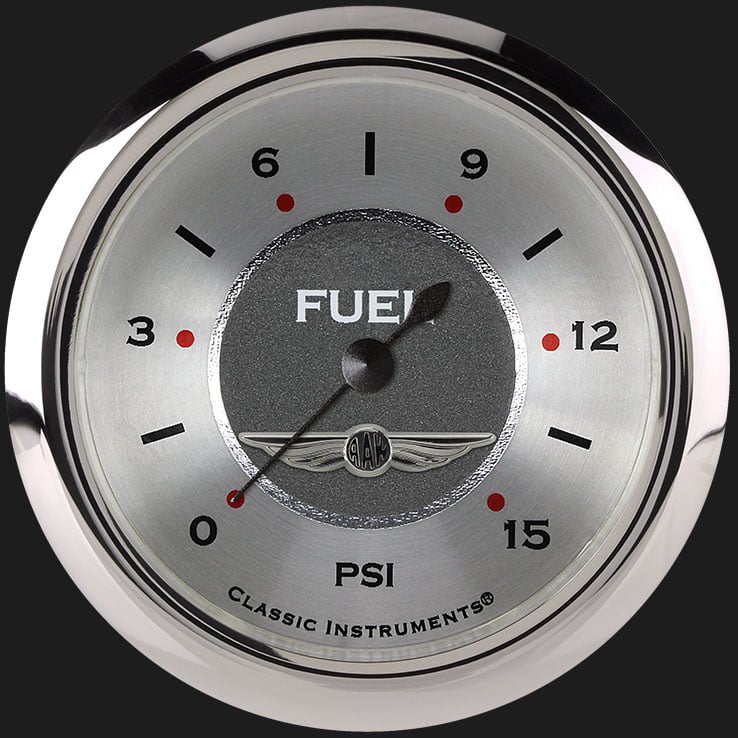 Classic Instruments All American 2 5/8" Fuel Pressure Gauge, 15 psi - AW345SRC