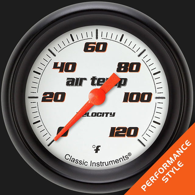 Classic Instruments Velocity White 2 5/8" Outside Air Temp. Gauge - VS399WBPF