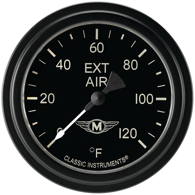 Classic Instruments Moal Bomber 2-5/8" Outside Air Temperature Gauge - MA399BLF