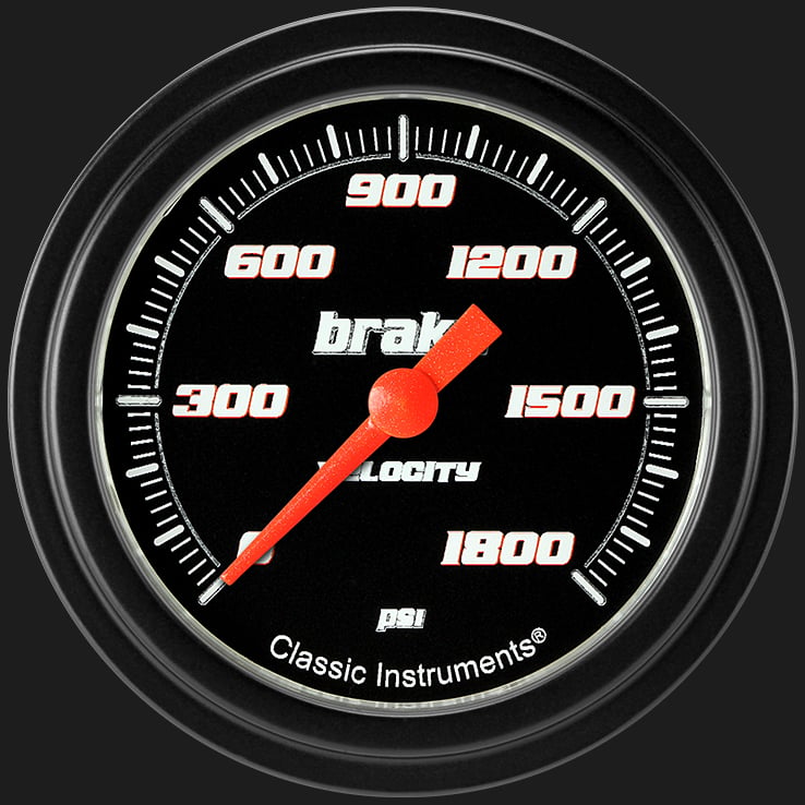 Classic Instruments Velocity Black 2 5/8" Brake Pressure Gauge - VS367BBLF