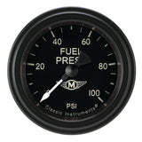 Classic Instruments Moal Bomber 2-1/8" Fuel Pressure Gauge (100 PSI) - MA146BLF