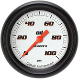 Classic Instruments Velocity White 2-5/8" Oil Pressure Gauge - VS381WBPF