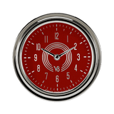 Classic Instruments V8 Red Steelie 2 5/8" Clock - V8RS92SLC
