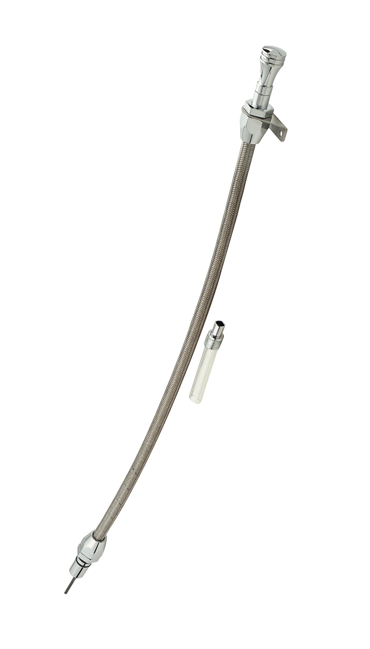 Mr Gasket Automatic Transmission Dipstick & Tube - Braided Stainless Steel - 9704G